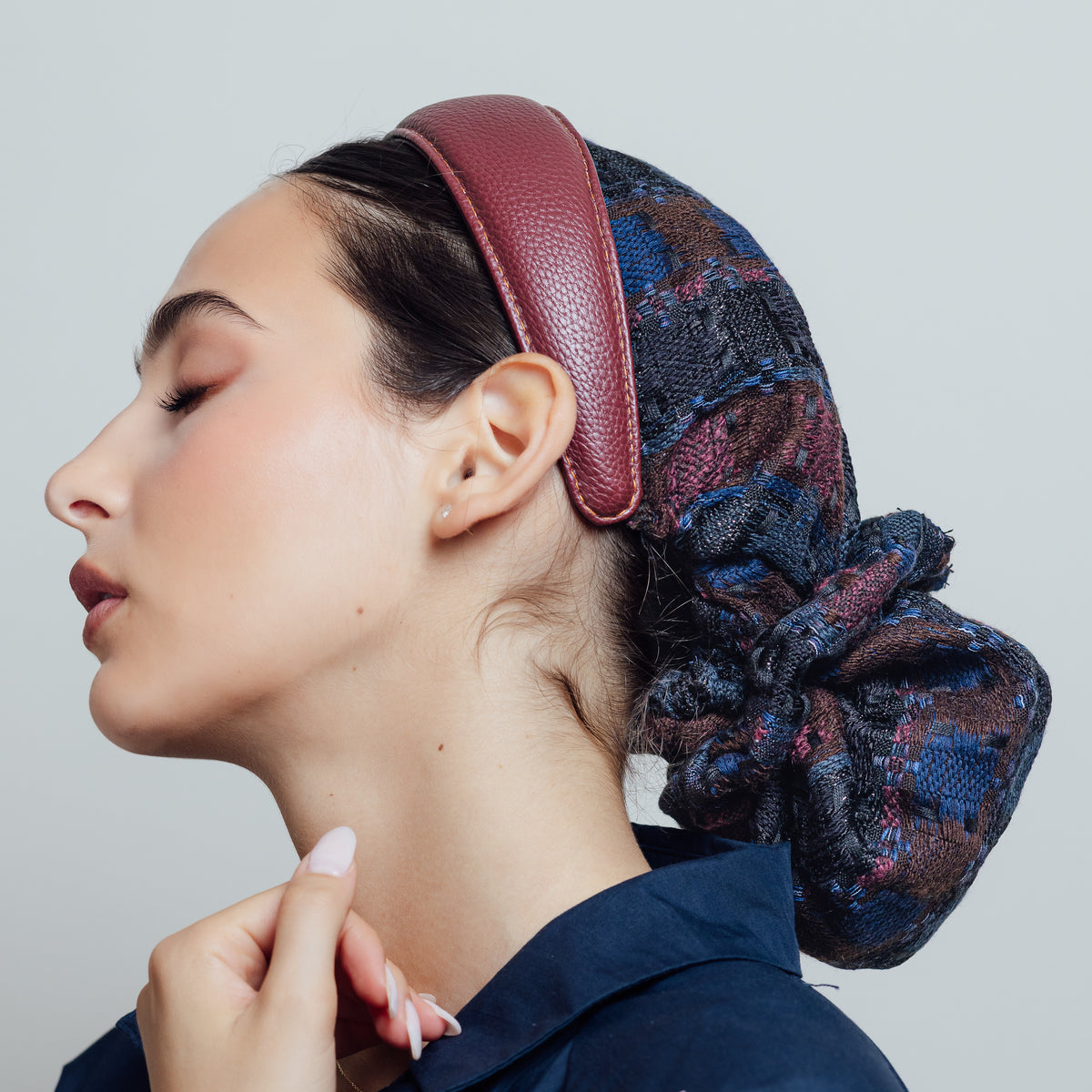 Navydy Bordeaux — profil, jacquard aux nuances bleu, bordeaux et noir